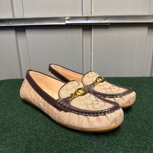 COACH Women's Maegan Driver Flats, Stone Jacquard , Sz 8.5 B